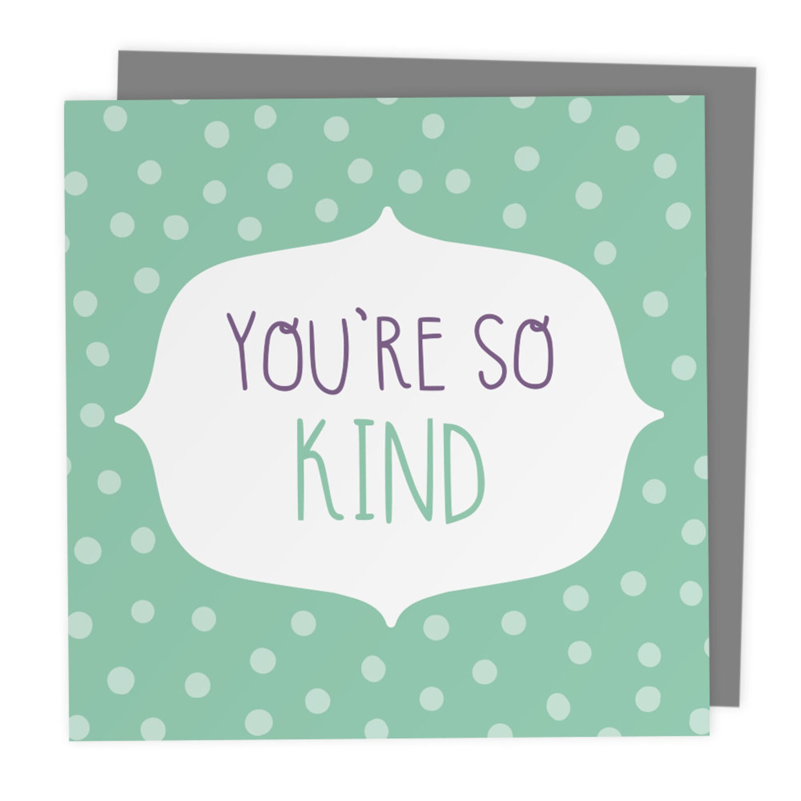 you-re-so-kind-mint-green-polkadot-thankyou-greeting-etsy