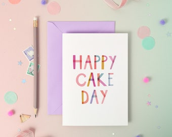 Happy Cake Day – Birthday Luxury Foiled Rainbow Greeting Card