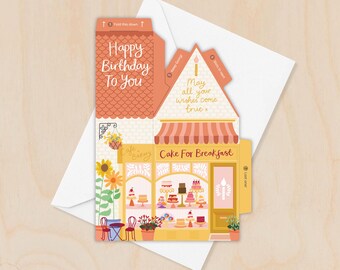 Cake for Breakfast Birthday Card – 3D Slot Together Card