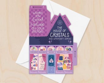 The House of Crystals Birthday Card – 3D Slot Together Card