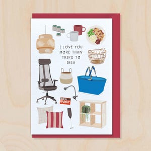 Je t'aime plus que des voyages chez Ikea - Carte de Saint-Valentin pour mari et femme