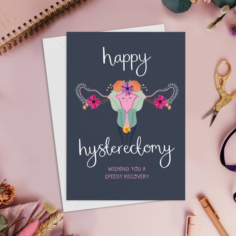 Happy Hysterectomy Card, Get Well Soon Recovery Thinking Of You Greeting Card image 1