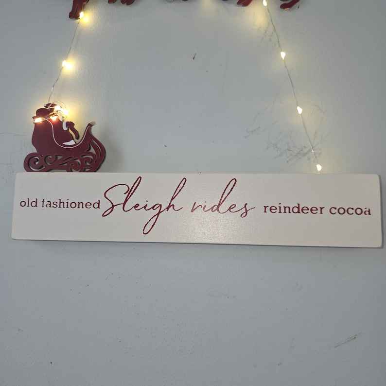 Reindeer Riders Christmas Wall Decor: Old Fashioned Sleigh Rides Reindeer Cocoa Sign - Etsy