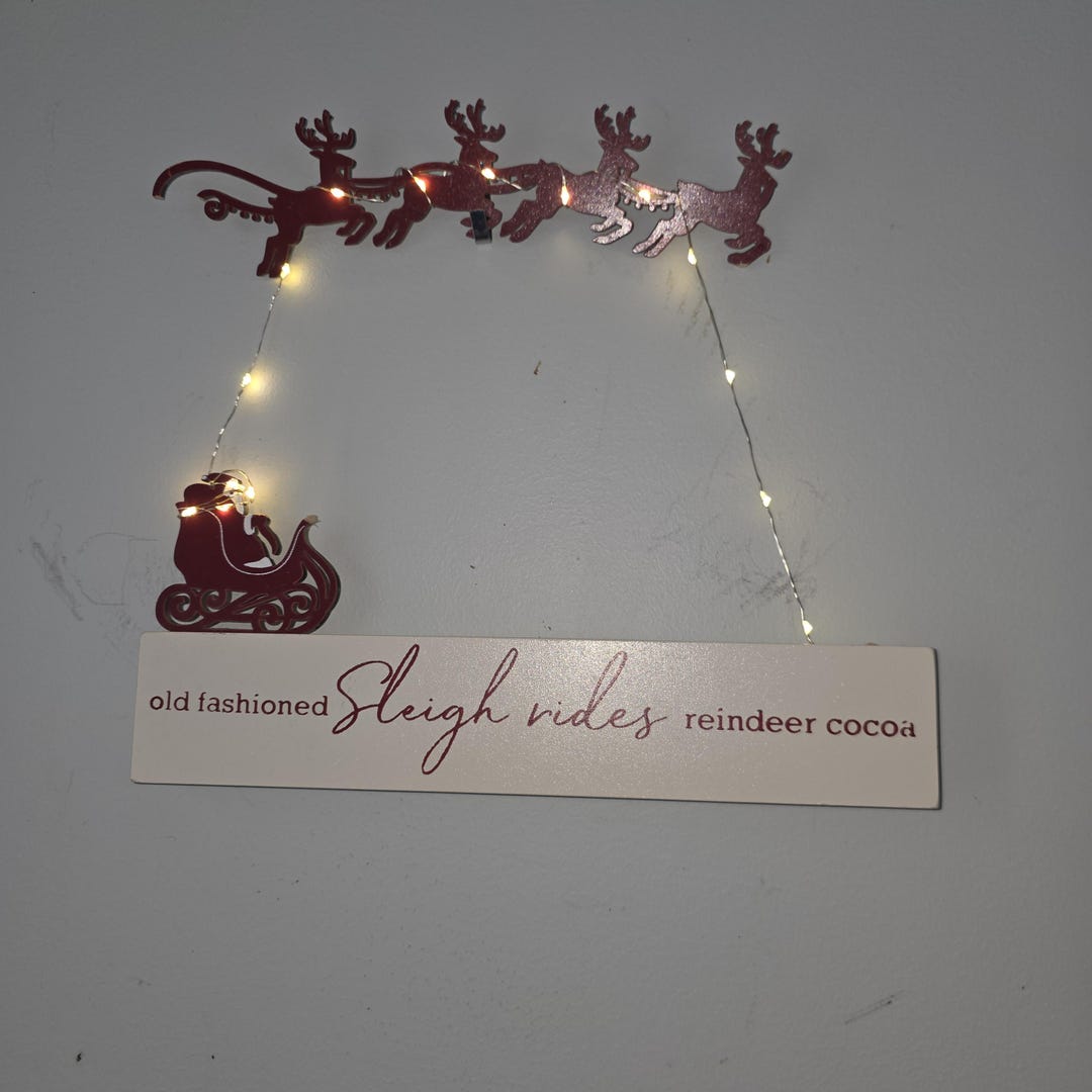 Reindeer Riders Christmas Wall Decor: Old Fashioned Sleigh Rides Reindeer Cocoa Sign - Etsy