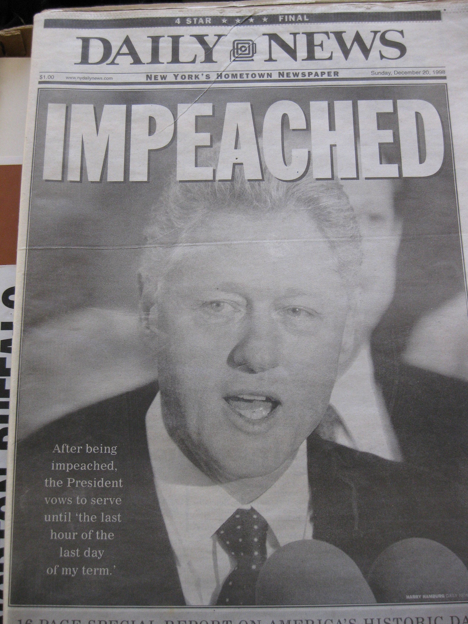 Bill Clinton Impeachment Newspapers 1998 Never Read Etsy