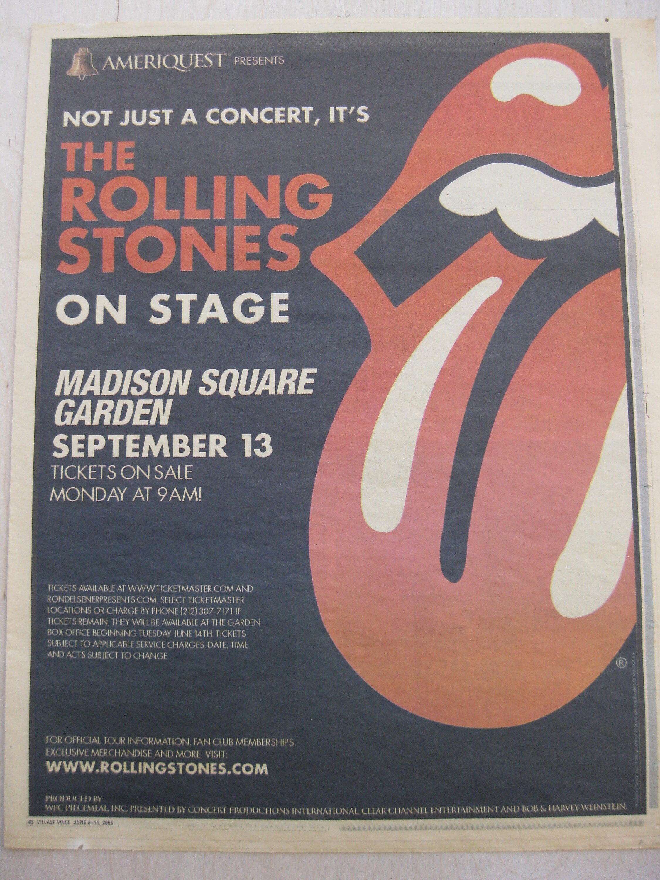 Village Voice Full Page Music Ads, 2004-05 Rolling Stones, Green
