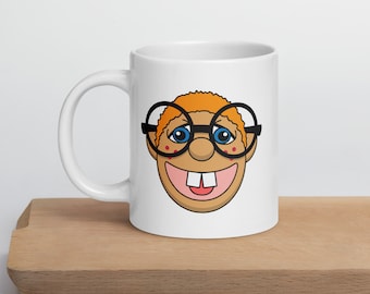 Jonatin puppet white glossy mug