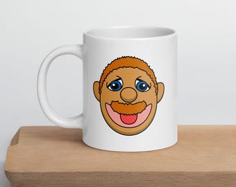 Brooklyn T Guy puppet white glossy mug
