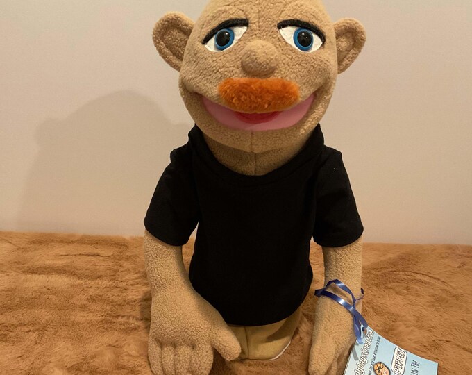 Hand Puppet “bald Brooklyn Guy” With Black T-shirt Handmade in USA NEW ...