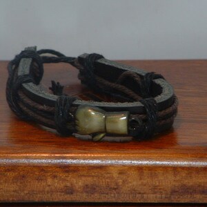 New Black Boxing Glove Charm Leather Bracelet