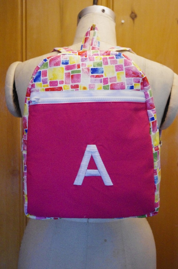 Monogrammed Stained-glass Print Backpack - Etsy display picture 3