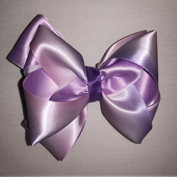 4 Inch Lavender Ombre Satin Hair Bow