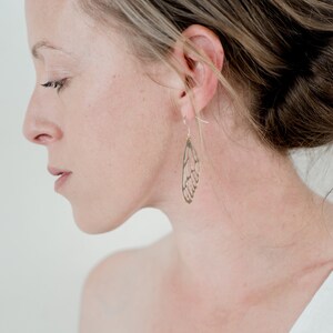 Gold dragonfly wing earrings image 4