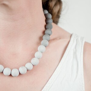 Gray Ombre Concrete Pearl Necklace image 2