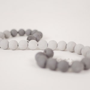 Gray Ombre Concrete Pearl Necklace image 7