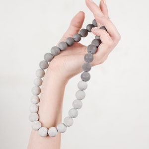 Gray Ombre Concrete Pearl Necklace image 6