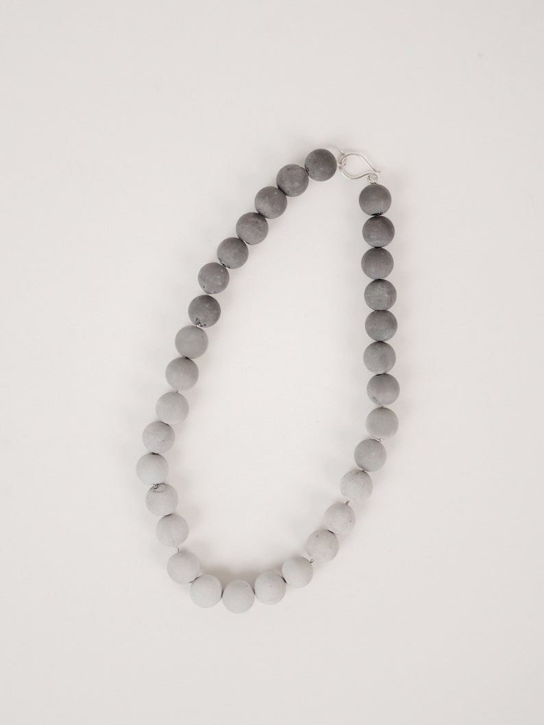 Gray Ombre Concrete Pearl Necklace image 8