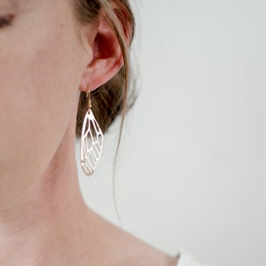 Gold dragonfly wing earrings image 1