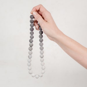 Gray Ombre Concrete Pearl Necklace image 1