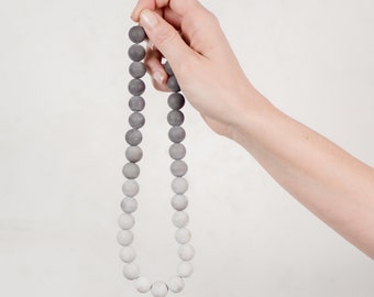 Gray Ombre Concrete Pearl Necklace