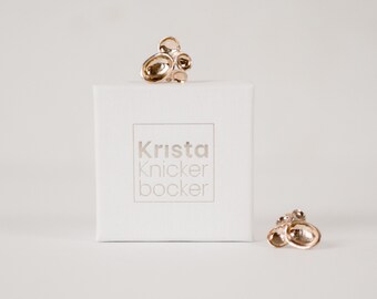 Gold Organic Cluster Earrings