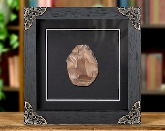 Paleolithic Stone Tool In Baroque Style Frame, 2.5 million years old