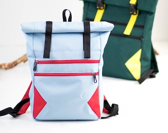 Dylan backpack sewing pattern, size M, courier backpack pattern and tutorial - b003-M / EN