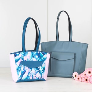 Sara tote bag sewing pattern in 2 sizes, large shoulder bag, pattern and tutorial - t022 Englis.h