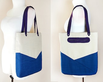 Tote bag pattern, handbag sewing pattern, shoulder bag pattern - PDF pattern and tutorial - instant download w-t006