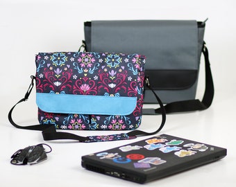 Mittlere Laptoptasche Schnittmuster, Damen Messenger Tasche Schnittmuster und Anleitung - t017-M DE