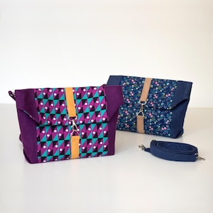 Fold over handbag sewing pattern and tutorial, shoulder bag, small purse, clutch, bag pattern PDF - t011