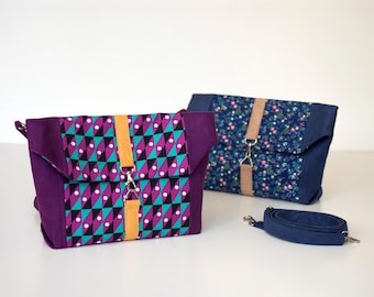 Fold Over Handbag Sewing Pattern: Shoulder Bag, Clutch, Small Purse Tutorial (PDF download t011)