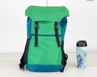 Patrón de costura para mochila de senderismo Tori: mochila de viaje grande con cordón (tutorial DIY) (descarga PDF b006)