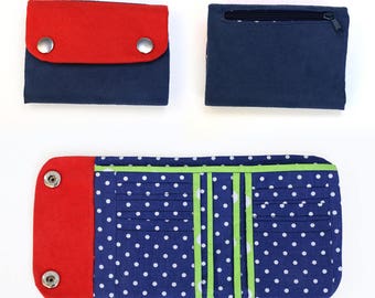 Flap wallet sewing pattern and tutorial, medium size wallet - instant download - p003 EN