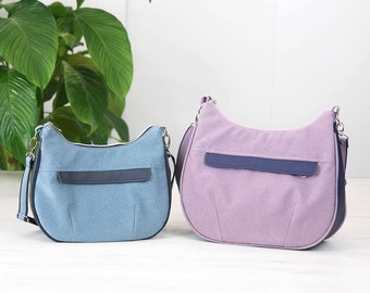 Alisa handbag sewing pattern in 2 sizes, shoulder bag pattern and tutorial - t020 EN