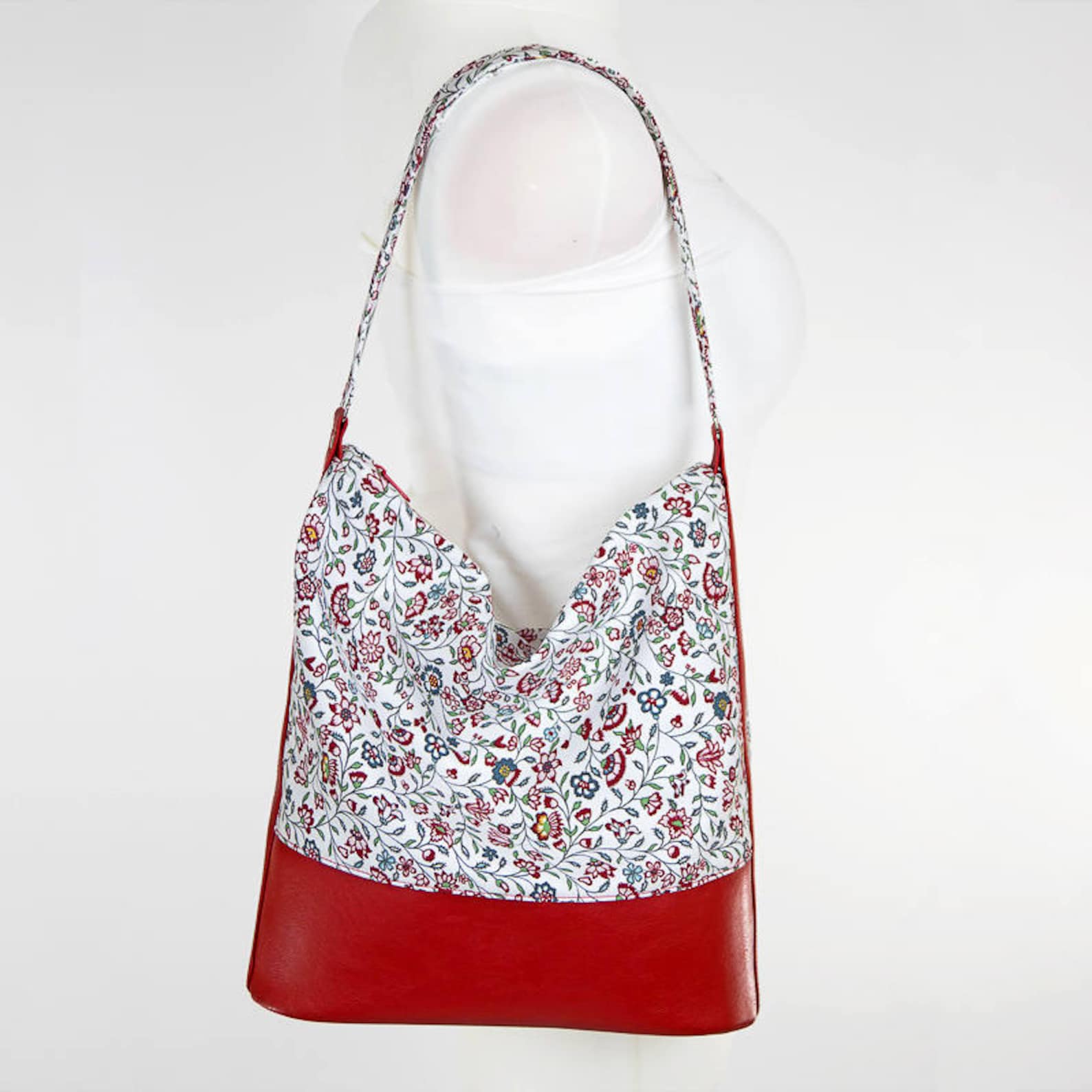 Hobo Bag Pattern and Tutorial Shoulder Purse Pattern Floral Etsy