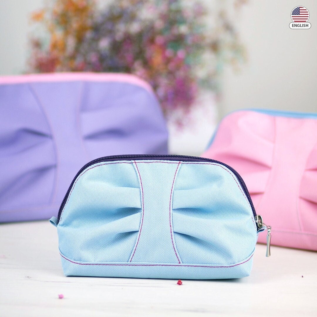 Vivi cosmetic bag with a bow, version B, 3 sizes - sewing pattern and tutorial - k001B EN