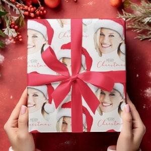 Custom Face Photo Christmas Wrapping Paper - Unique Gift Wrap Idea