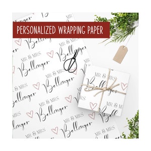 Custom Wrapping Paper, Custom Wedding Wrapping Paper, Custom Wedding Gift Wrap, Wrapping Paper