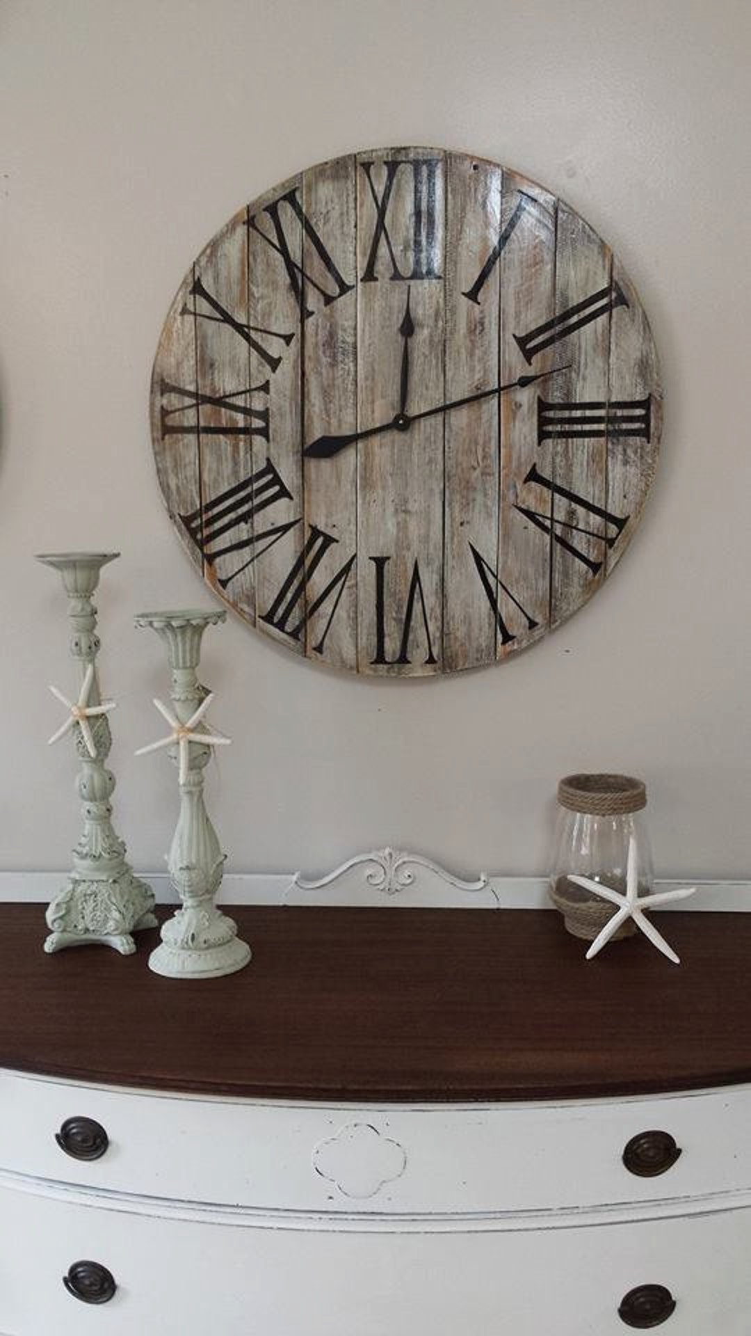 Large Farmhouse Clock 30 Wall Clock Farmhouse Decor Etsy