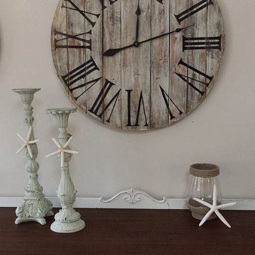 Large Farmhouse Clock 30 Wall Clock Farmhouse Decor Etsy