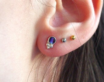 Purple Paua Shell Studs