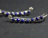 Lapis Lazuli Climbers, Ear Climber Earrings Sterling Silver Climbers Lapis Ear Crawlers Silver Ear Cuff Lapis Lazuli Earrings