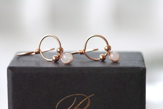 DV Jewels Rose Quartz Hoops