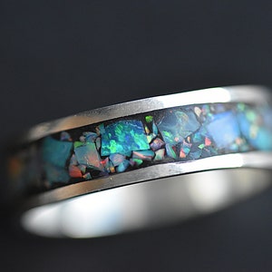 Coober Pedy Opal Unisex Inlay Ring