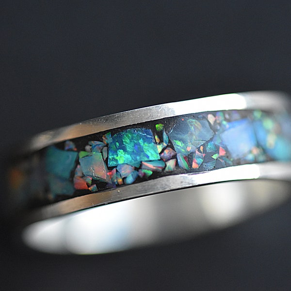 Coober Pedy Opal Unisex Inlay Ring
