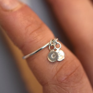 Custom Initial Midi Ring, Sterling Silver or 9ct Gold Personalized Letter Jewelry