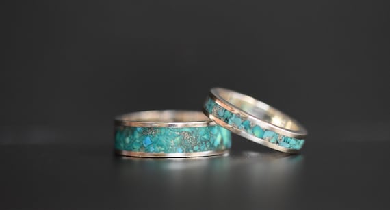 Unisex turquoise hotsell wedding ring