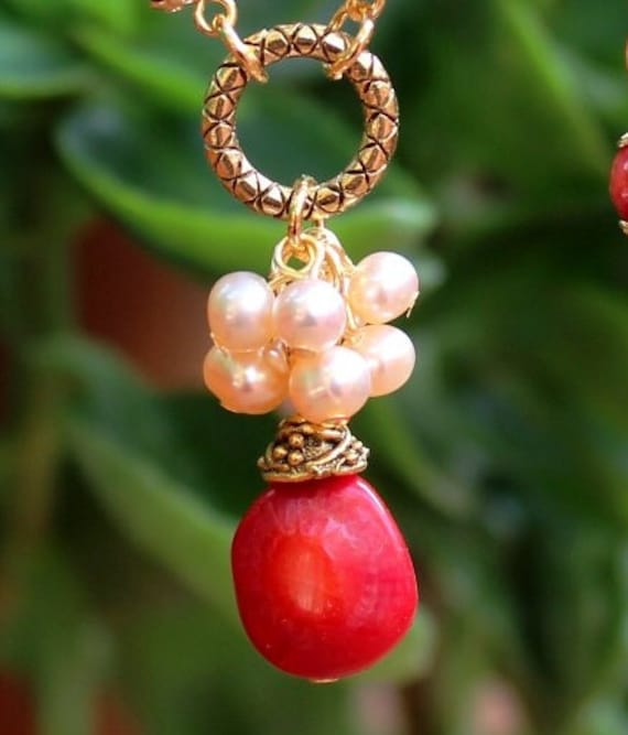 Coral and stone jewelry sale