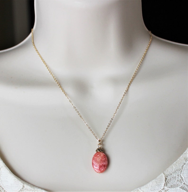 Pink Rhodochrosite Gemstone Pendant image 2